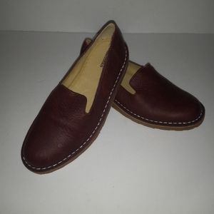 LL Bean Womens Leather Loafers Shoes Size 9 M Flats Dark Burgundy